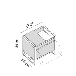 Table Oasi 97 + Plan de Travail Inox - PLANET dimensions