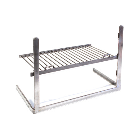 Grilloir de cheminée 20 barres L51xP52cm Support mixte AV/AR Poignées démontables de dos
