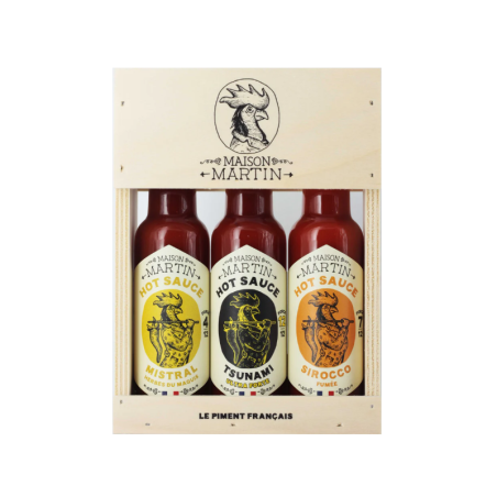 Coffret Cadeau Bois vide pour 3 Sauces MARTIN