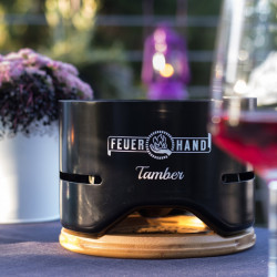 Barbecue de table Tamber Feuerhand Noir sur la table