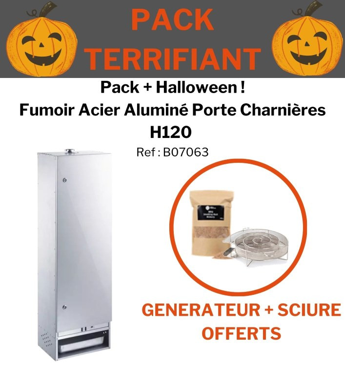 Pack + Halloween Fumoir Acier Aluminé Porte Charnieres H120