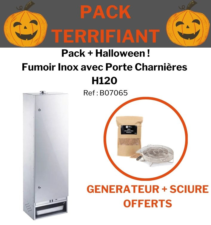 Pack + Halloween Fumoir Inox Porte Charnieres H120