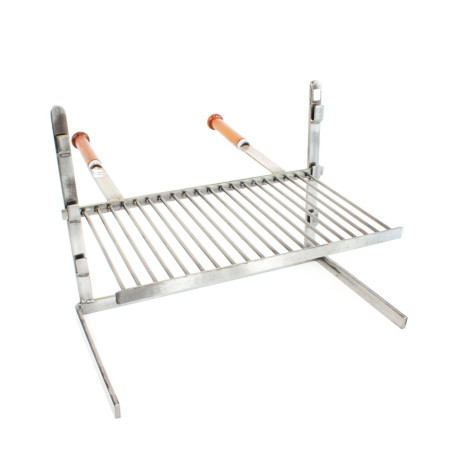 Grilloir de cheminée 24 barres L61xP62cm Support mixte AV/AR Poignées démontables