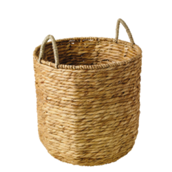 Corbeille à Bois Bali en jonc naturel Diam40 DIXNEUF vide