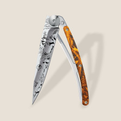 Couteau DEEJO 37G - Camo orange - À l'affût