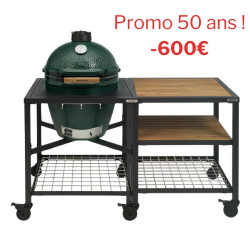 Promo 50 ANS Pack Large avec Table + Module d'extension - BIG GREEN EGG