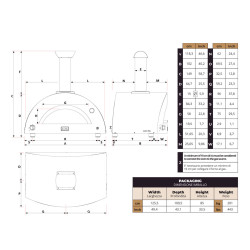Four Hybride Moderno 5 Pizze Gris Ardoise dimensions