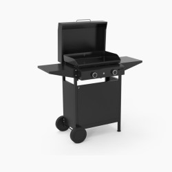 capot pour plancha origin 75 Forge Adour avec charnières sur chariot