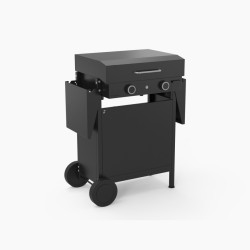 capot pour plancha origin 75 Forge Adour avec charnières fermé