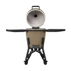 Barbecue Kamado PRO LARGE ALPINE GREEN vue tablettes déployées