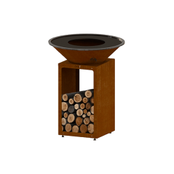 Brasero B.B.O 78 Cognac OYAT vue de 3/4 FACE DROITE