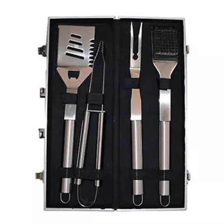 MALETTE 4 PIECES INOX POUR BBQ