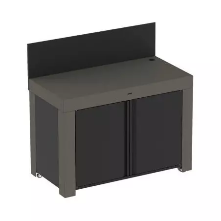 MEUBLE DE CUISINE FERME ACIER GRIS FELIX 120 x 60
