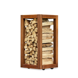 Range-bûches exterieur corten sur roulettes QUARUBOX RB73 Le Studio Outdoor