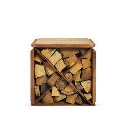 range-buches bloxx avec assise bois