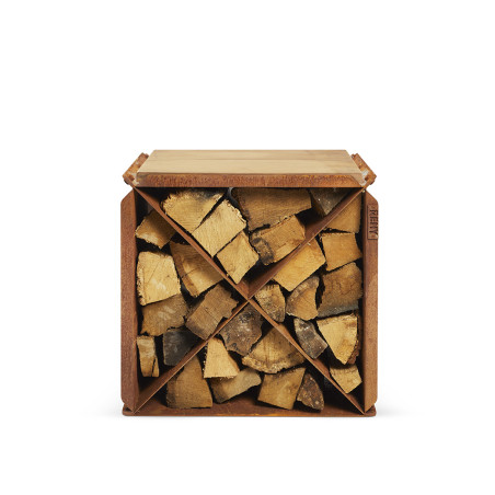 range-buches bloxx avec assise bois
