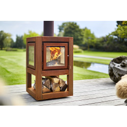 cheminee d'exterieur QUARUBA L sur roulettes RB73