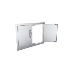 Vue côté et ouverte Porte Double PM - 76cm Ref A - DD30