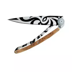 Couteau DEEJO Tatoo 37G - Tribal - Genévrier