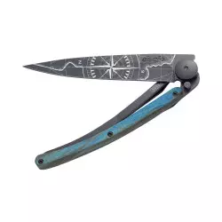 Couteau DEEJO Black 37G Hêtre Bleu Terra Incognita ouvert