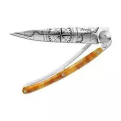 Couteau DEEJO 37G Miroir - Tortue claire Terra Incognita