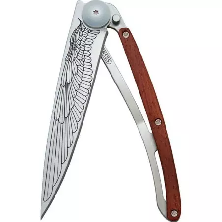Couteau DEEJO Tatoo 37G - Aile - Bois de Rose