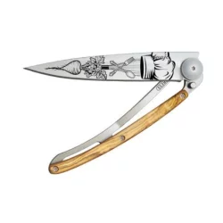 Couteau DEEJO Tattoo Titane 37G - Olivier - Chef