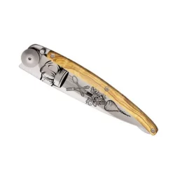Couteau DEEJO Tattoo Titane 37G - Olivier - Chef