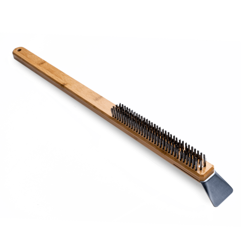 Brosse De Nettoyage Four à Pizza Avec Grattoir En Acier - Manche 148 Cm - Intérieur Extérieur