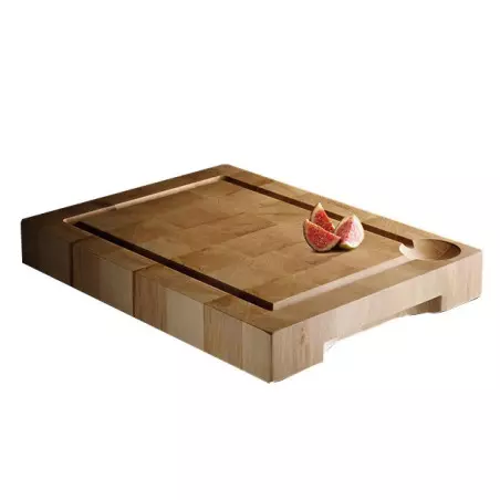 Planche de Decoupe Charme Bois de Bout 40X30X5cm avec Rigole