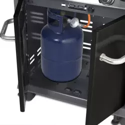 Barbecue gaz Baron 490 black Broil King  meuble avec rangement de bouteille de gaz 13kg