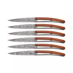 Coffret 6 DEEJO de Table - Grand Siecle Titane Bois Corail
