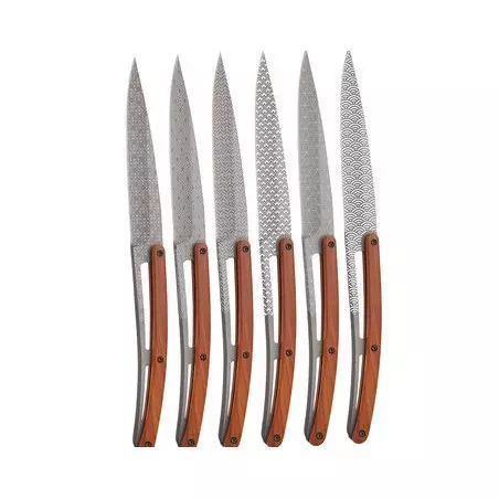 Coffret 6 DEEJO de Table - Geometrie Titane Bois Corail