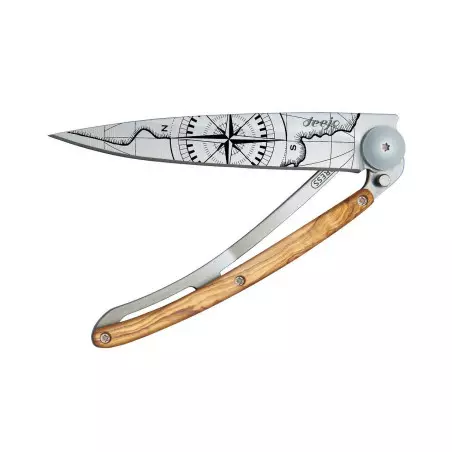 Couteau DEEJO Tatoo 37G - Terra Incognita - Olivier