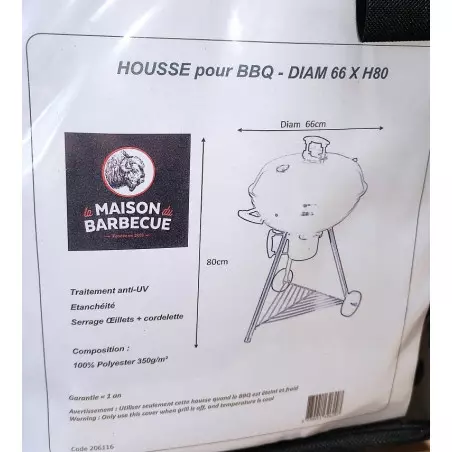 Housse Barbecue Rond Diam 66 x H80cm