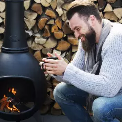 brasero extérieur en fonte Esschert avec cheminée