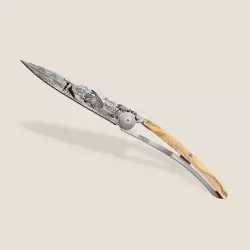 Couteau DEEJO 37G Titane Olivier Van Life déployé