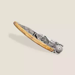 Couteau DEEJO 37G Titane Olivier Van Life replié