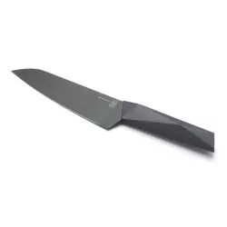 Couteau Santoku Furtif classic Lame Noire 19cm vue de biais