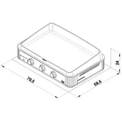 Plancha Enosign Gaz 80 Inox 2023 dimensions