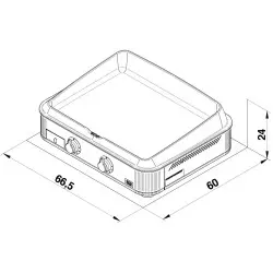Plancha Enosign Gaz 65 Inox 2023 dimensions