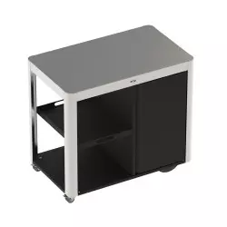 Desserte Achille Acier & Inox avec Porte & Roulettes - ENO biais