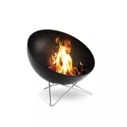 Brasero Fire Bowl 70 avec pied en étoile HOFATS flamme incliné