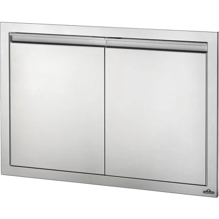 Portes doubles en inox à encastrer dans  une cuisine d'extérieure BI-3624-2D