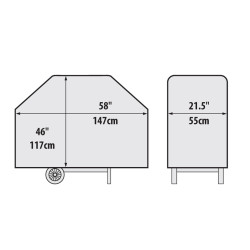 Housse Select Baron & NEW Crown 4 Bruleurs 67487  BROIL KING dimensions