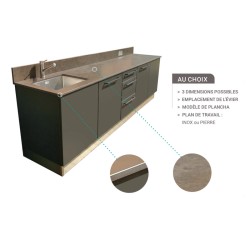Cuisine 5 Éléments SLIM 2.9 INOX - ATLANTIC INOX - L 2,95 m explication