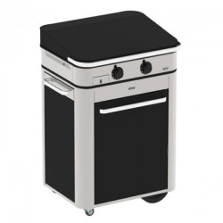 Pack Combo Plancha Enosign Gaz 65 Acier Noir & Inox fermé