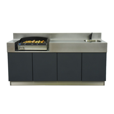 Cuisine 4 Éléments ÉLÉGANCE 2.0 - ATLANTIC INOX - L 2,05 m de face