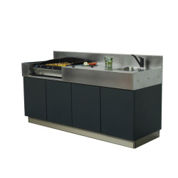 Cuisine 4 Éléments ÉLÉGANCE 2.0 - ATLANTIC INOX - L 2,05 m