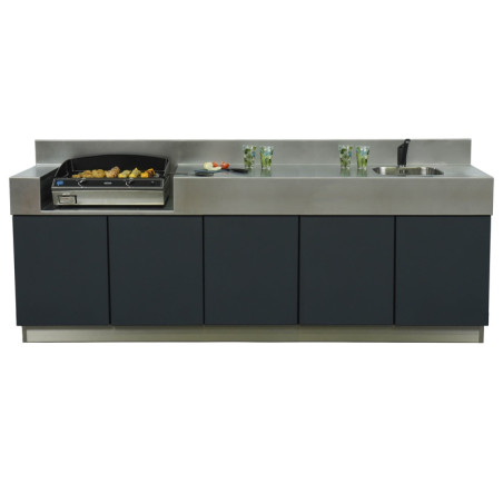 Cuisine 5 Éléments ÉLÉGANCE 2.5 - ATLANTIC INOX - L 2,55 m
